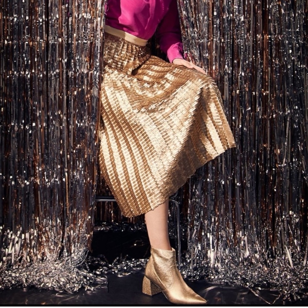 Anthropologie Maeve Sequined Midi Skirt